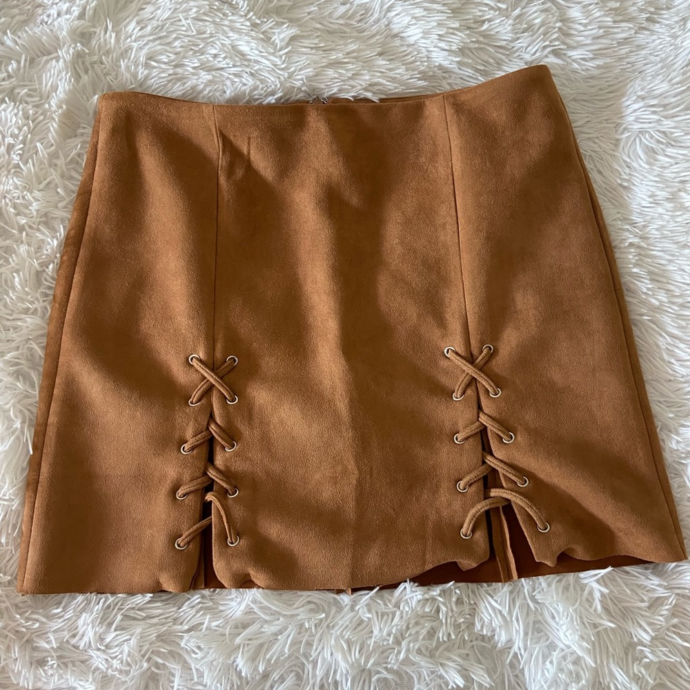 Suede tan skirt! Size M
